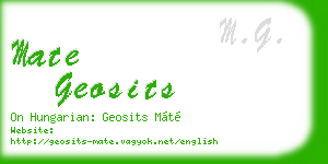 mate geosits business card