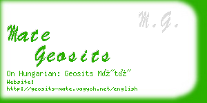 mate geosits business card